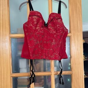 Adore Me Red Lace Bustier